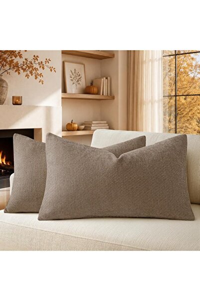 GENERAL Decorative Chenille Fabric Cushion Cover with Twill Pillow Covers for...