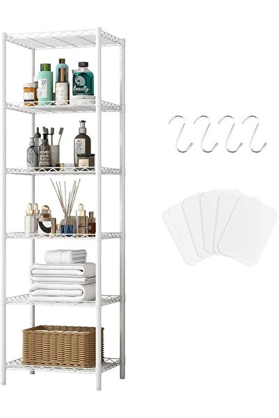 Solerconm 6-Tier Metal Shelving Unit,Adjustable Wire Shelving Unit(White)