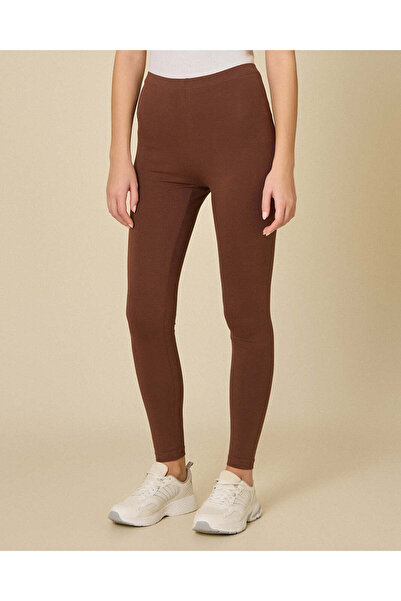 REDTAG Women Brown Plain Leggings