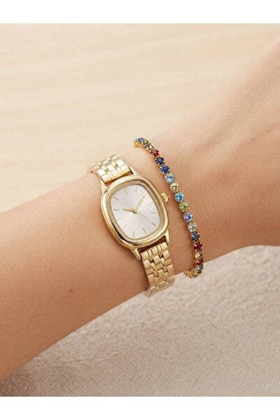 Feronnucci Women's Gold Wristwatch Colorful Dial Bracelet Gift Steel Band Wat...