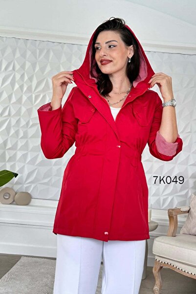 İnce Topuk معطف بقلنسوة 7K049