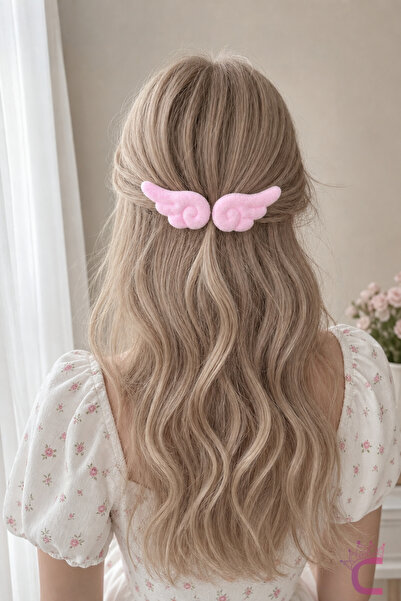 Cinderella 2-Piece Pink Angel Wing Design Cosplay Hair Clip - Y2K Kawaii Plus...