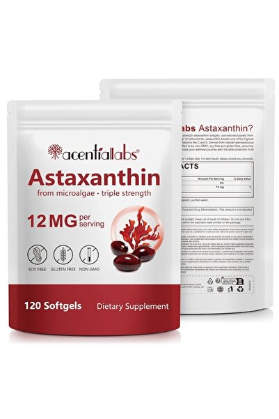 ACENTIALLABS Astaxanthin 12mg, ACENTIALLABS, 120 capsule moi, antioxidant put...