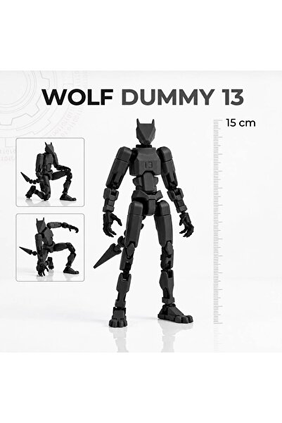 MD Design Wolf Dummy 13 Hareketli Eklemli Aksiyon Figürü 15 cm 3D Baskı Kurt ...