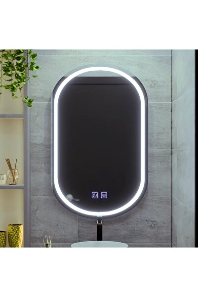 Flippy Οβάλ καθρέφτης LED 50x80 εκ., Velara Touch, Σύστημα αποθάμβωσης, Ρυθμι...