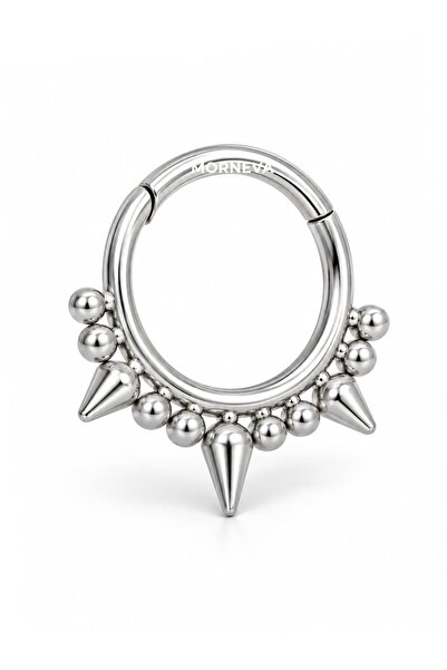 MORNEVA Cerrahi Çelik Toplu Spayk Uçlar Klipsli Halka Septum Daith Piercingi ...