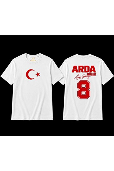 HESCOKOZMETİK Tricou unisex alb cu design din bumbac, imprimat pe spate, cu M...