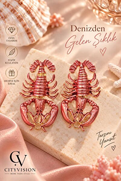 cityvision Lobster Model Stainless Steel Earring Set
