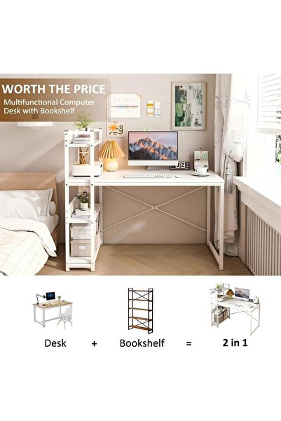 AZZHAAR 100x55x110cm Home Office Writing Computer Desk Modern Simple Study Ta...
