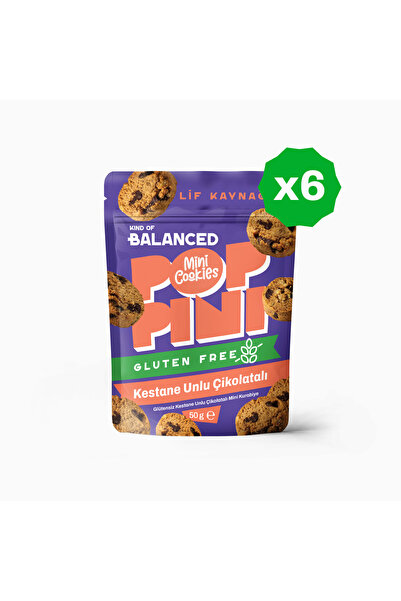 Kind Of Balanced Glütensiz Kestane Unlu Çikolatalı Mini Kurabiye Poppini 50 g...