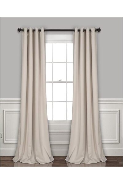 Lush Decor Insulated Grommet Blackout Curtains Panel Pair, 52"W x 84"L, Wheat