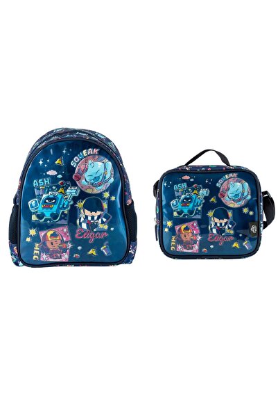 BRAWL STARS Licensed Navy Blue Character Patterned Kindergarten Bag - and Lun...