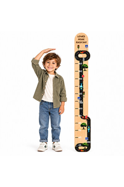 Grand Prix Adventure Premium Ahşap Çocuk Boy Ölçüm Cetveli