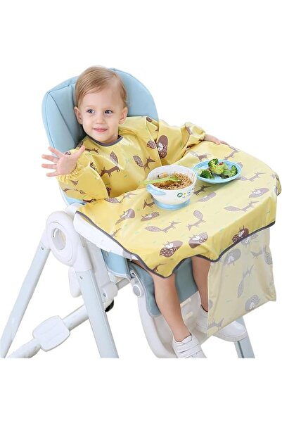 X SPRING مريلة طعام للأطفال من إكس سبرينج، مريلة تغذية للأطفال بأكمام طويلة، ...