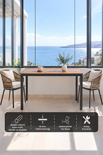 Arpelia Balkon Masası 120x45x73 cm (antrasit - Atlantik Çam)