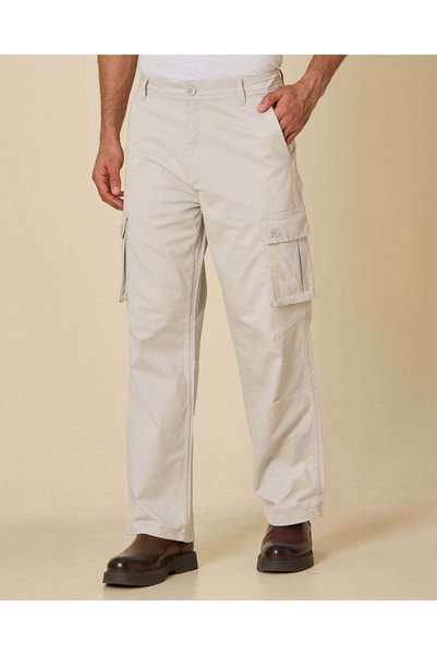 REDTAG Men Stonewash Stretch Twill Utility Cargo Pants