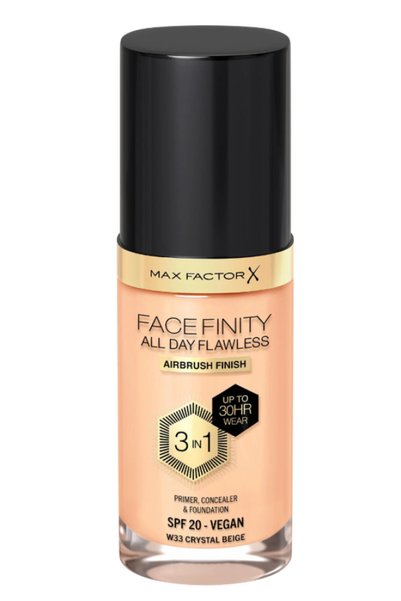Max Factor كريم أساس فيسفينيتي أول داي فلوليس 3 في 1 بلون كريستال بيج W33