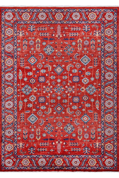 Derya Home Özbek Serisi Saçaklı Halı %100 Degrade Polyester 7 mm Vintage Etni...