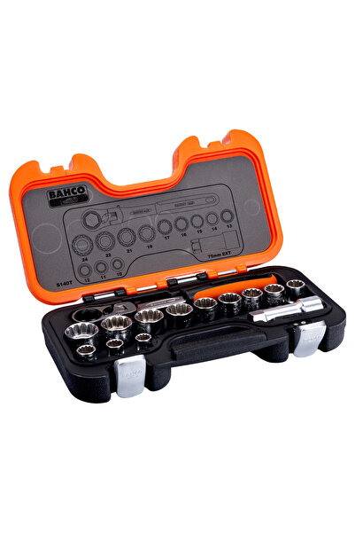 Bahco S140t Mafsallı Lokma Takımı Geçirmeli Tip 14 Parçalı Set