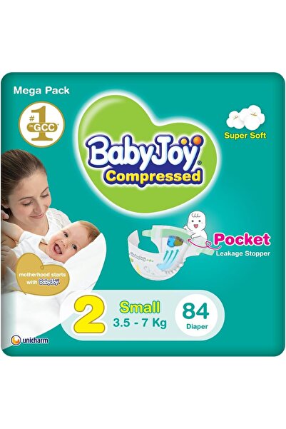 BabyJoy حفاضات دايموند باد المضغوطة، مقاس 2، صغير، 3.5-7 كجم، عبوة كبيرة، 84 ...