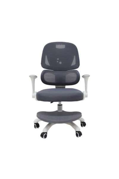 kik Scaun de birou ergonomic, rotativ, reglabil, gri, pentru copii