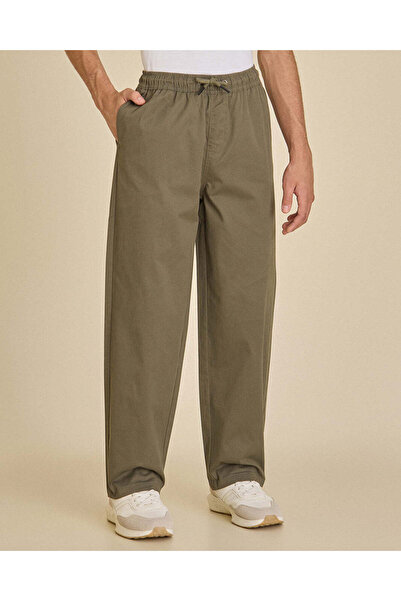 REDTAG Senior Boys Olive Wide Leg Trousers