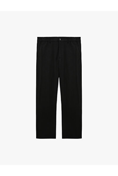 Koton Viscose Blended Elastic Regular Fit Fabric Trousers with Pockets