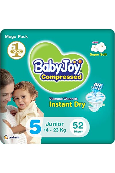 BabyJoy حفاضات بتصميم ماسي مضغوط للأطفال بوزن 14-25 كجم، عبوة كبيرة جدًا تحتو...