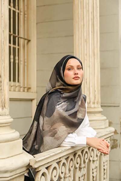 ENRİCO FERRİ Allure Abstract Brush Pattern Tensel Shawl