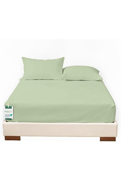 COTTON HOME طقم ملاءات قطنية منزلية من 3 قطع فائقة النعومة باللون الأخضر النع...