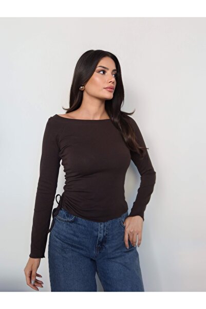 ESRAHELVACI Kayık Yaka Side Tie Blouse
