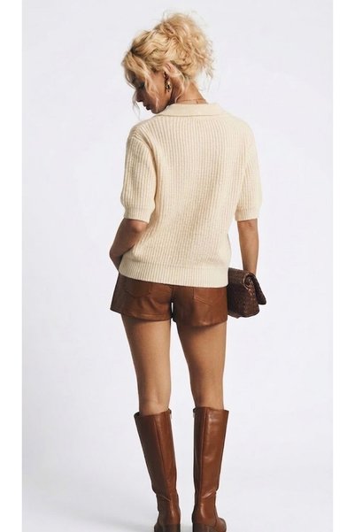AÇELYA TEKSTİL Polo Collar Half Sleeve Women's Knitwear "Soft Color • Strong Style" "Comfortable • Modern • Feminine"
