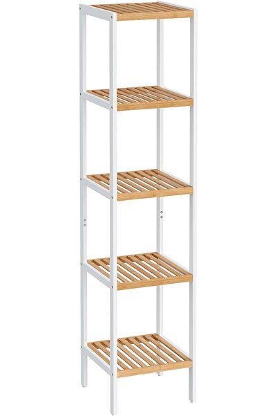 SONGMICS 5-Tier Bamboo Shelf, Freestanding Bathroom Storage Rack