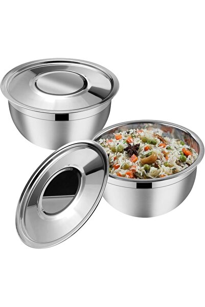 Kraft- follow your imagination Kraft Stainless Steel Serving Bowl with Lid Se...