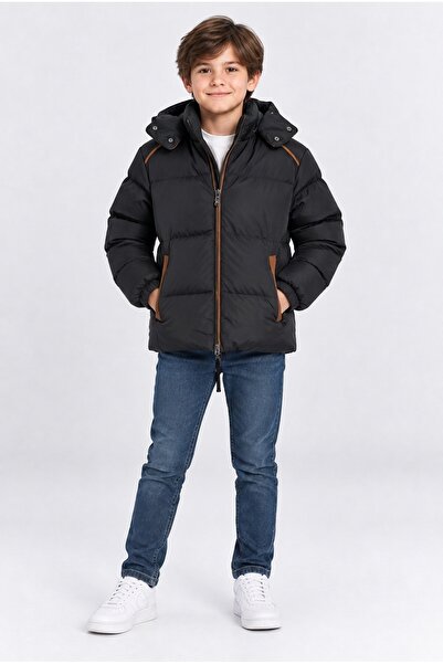 AHENGİM Boy's Hooded Inflatable Coat with Soft Lining, Water-Repellent, Warm ...