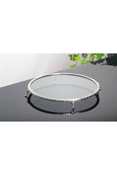 CAM TEPSİ 30 CM GÜMÜŞ