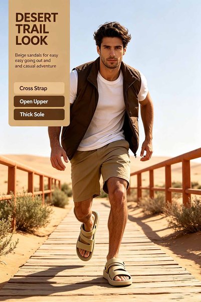Alnoor Global Store شباشب عصرية للرجال بتصميم متعدد الأشرطة