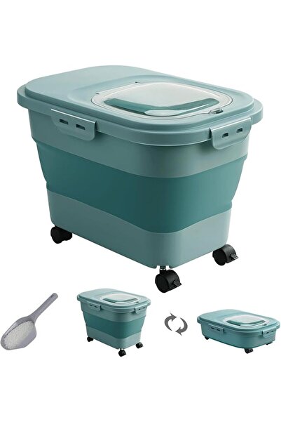 GENERAL Cat Dog Food Storage, 19L Rice Storage Container, Collapsible Food St...