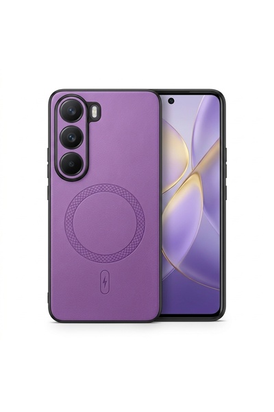 Nezih Case Vivo V40 Lite ile Uyumlu Kamera Korumalı Suni Deri Manyetik Şarj Ö...