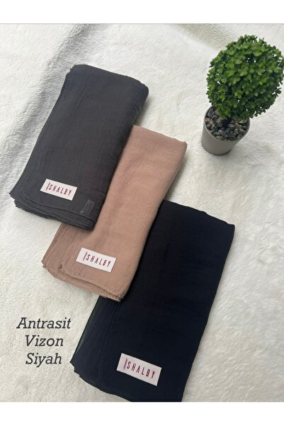 shalby Hijab Women's Soft Textured Cotton Crash Shawl Set of 3