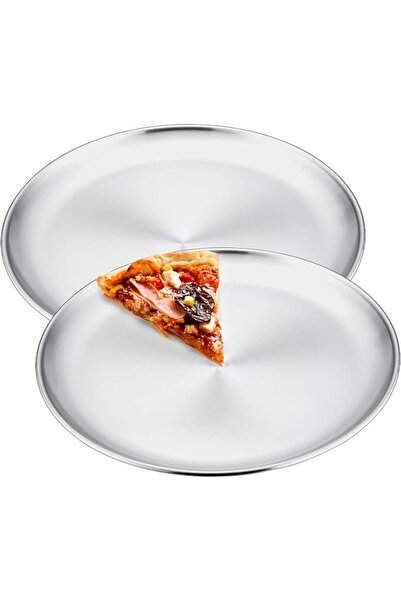 Bukela 12 Inch Pizza Pan Set of 2, Stainless Steel Pizza Pie Pan Tray Platter...