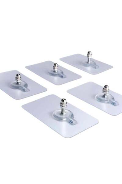 E-ANAMAG Set de 5 bucati, Carlige adezive fara gaurire design simplu, pentru ...