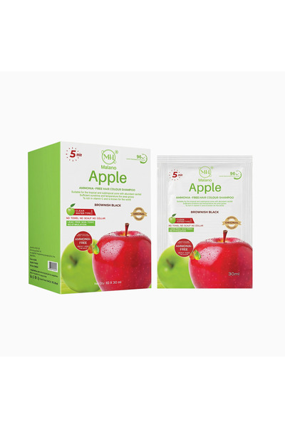MH Malano Apple Ammonia-Free Hair Colour Shampoo - Brownish Black (500ml)