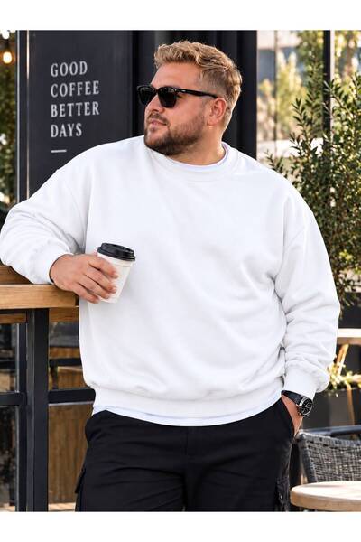 BENROMA 3 Yarn Combed Cotton Plus Size Unisex Sweatshirt Me6