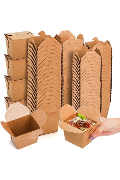 KASTWAVE 50 Pack Mini Chinese Take Out Boxes, 29 OZ Kraft Paper Food Containe...