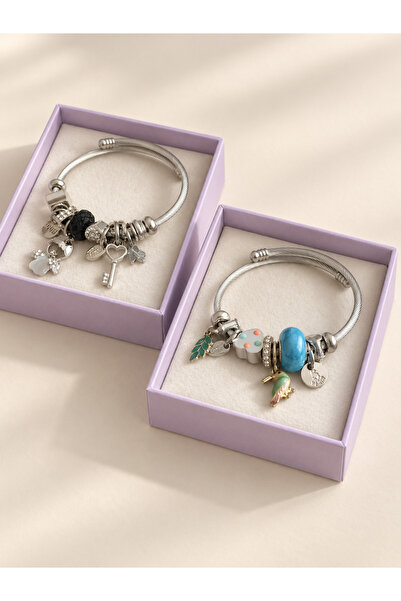 PALMİA TAKI AKSESUAR İtalyan charm bileklik 2'li set