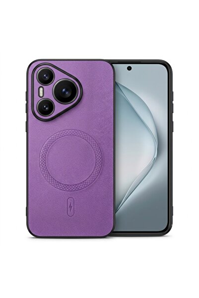 Nezih Case Huawei Pura 70 ile Uyumlu Kamera Korumalı Suni Deri Manyetik Şarj ...