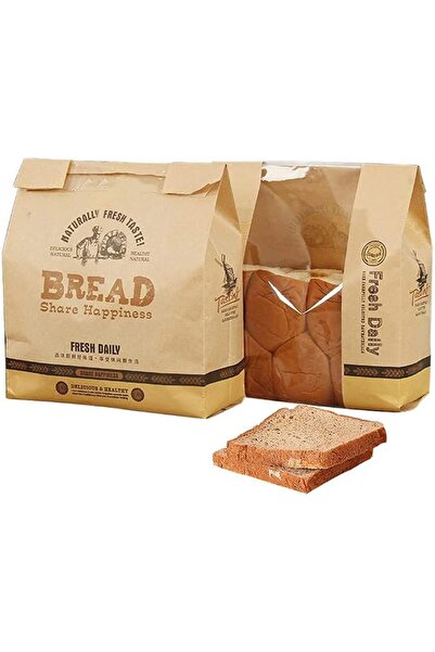 NALACAL 50 Pcs Kraft Paper Loaf Bread Packaging Bags, Toast Bakery Food Packa...