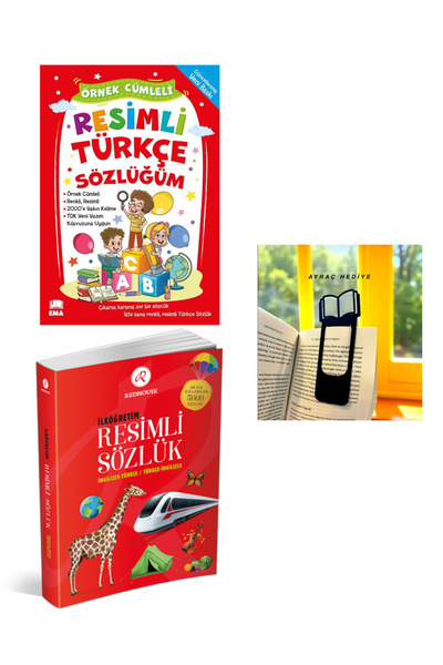 Ema Kitap RESİMLİ TÜRKÇE SÖZLÜĞÜM / REDHOUSE RESİMLİ İLKÖĞRETİM SÖZLÜĞÜ (İNGİ...