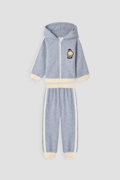 B&G Baby Boy Grey Melange Tracksuit Set